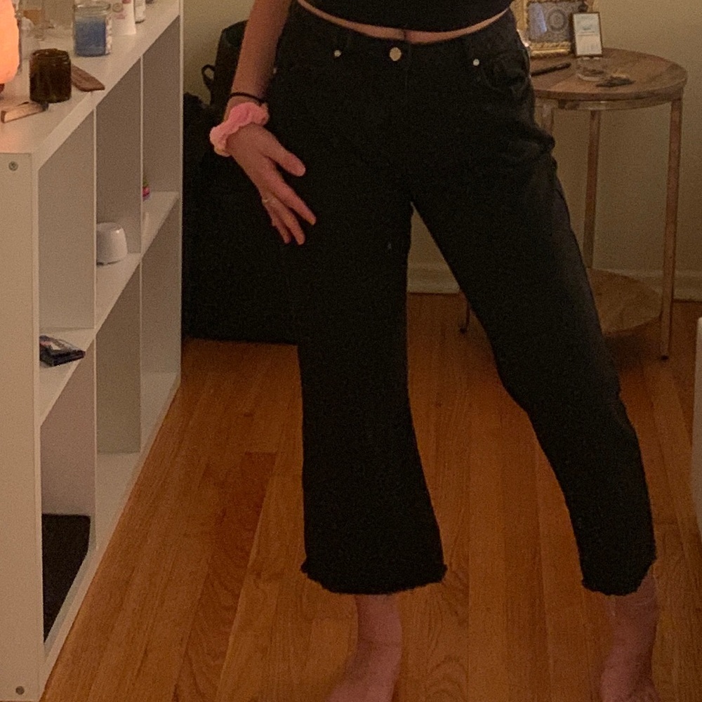 black flare leg jeans